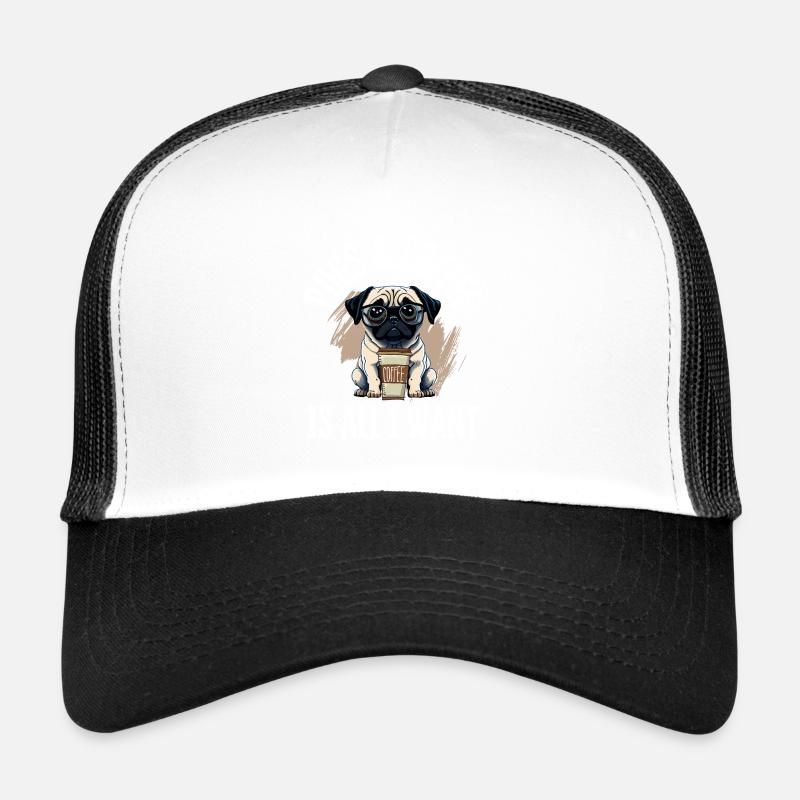 Stilvoller Mops & Kaffee Liebe Trucker Cap