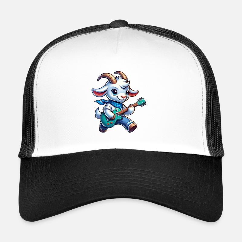 Chèvre Jouant Guitare Électrique Design Mignon Casquette trucker 