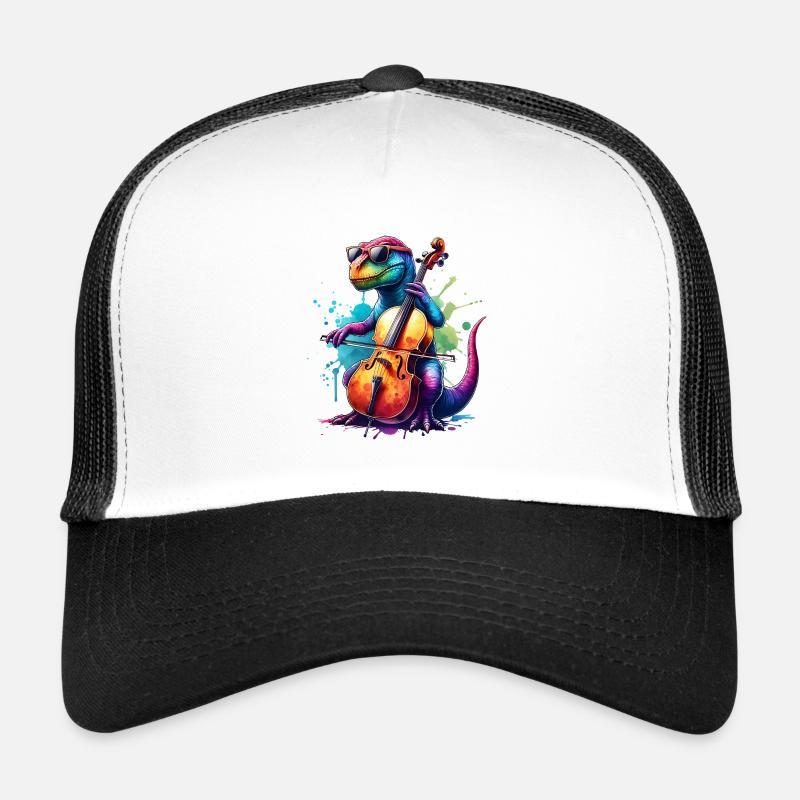 Cooler Dino Cellist Klassische Musik Trucker Cap