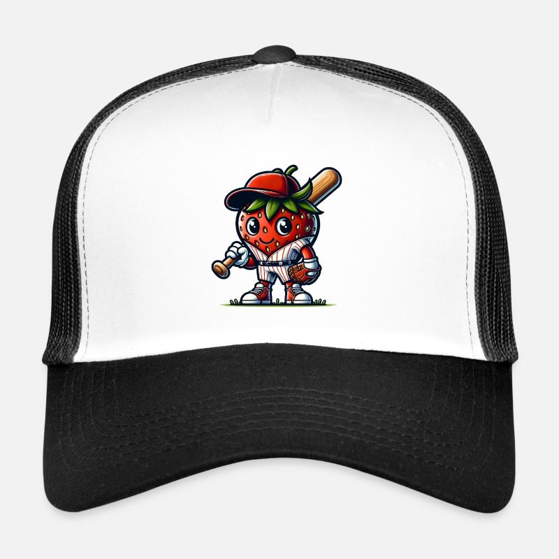 Lustiger Baseball Spieler Erdbeere Sport Trucker Cap