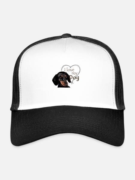 Dachshund – I love dogs - Trucker Cap - white/black - Front