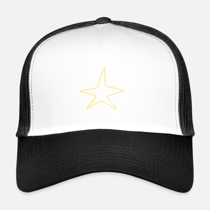 Star Symbol Shape Yellow Trucker Cap