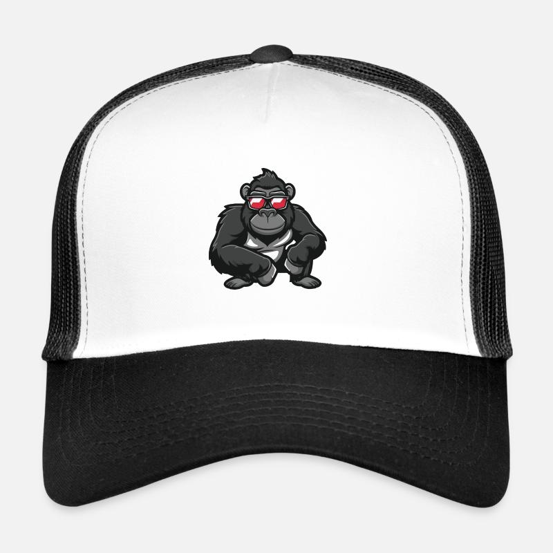 Gorille - Casquette trucker  - blanc/noir