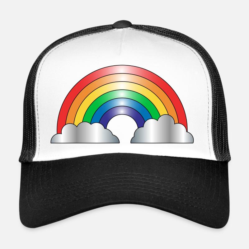 Regenbogen - Trucker Cap - Weiß/Schwarz