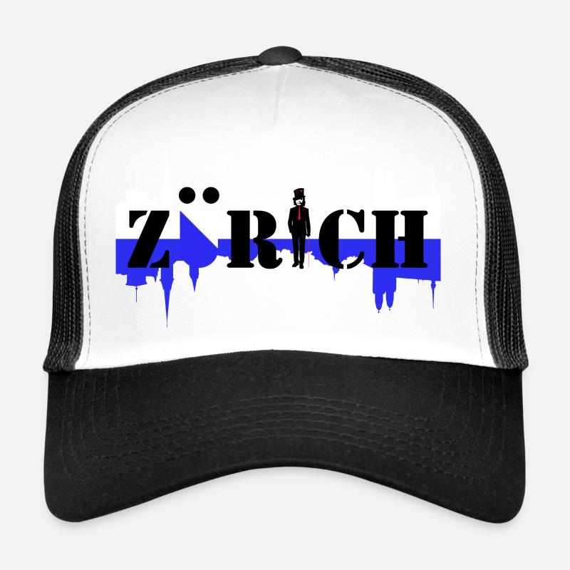 zürich - Trucker Cap - Weiß/Schwarz