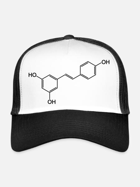 Wine red wine resveratrol - Trucker Cap - white/black - Front