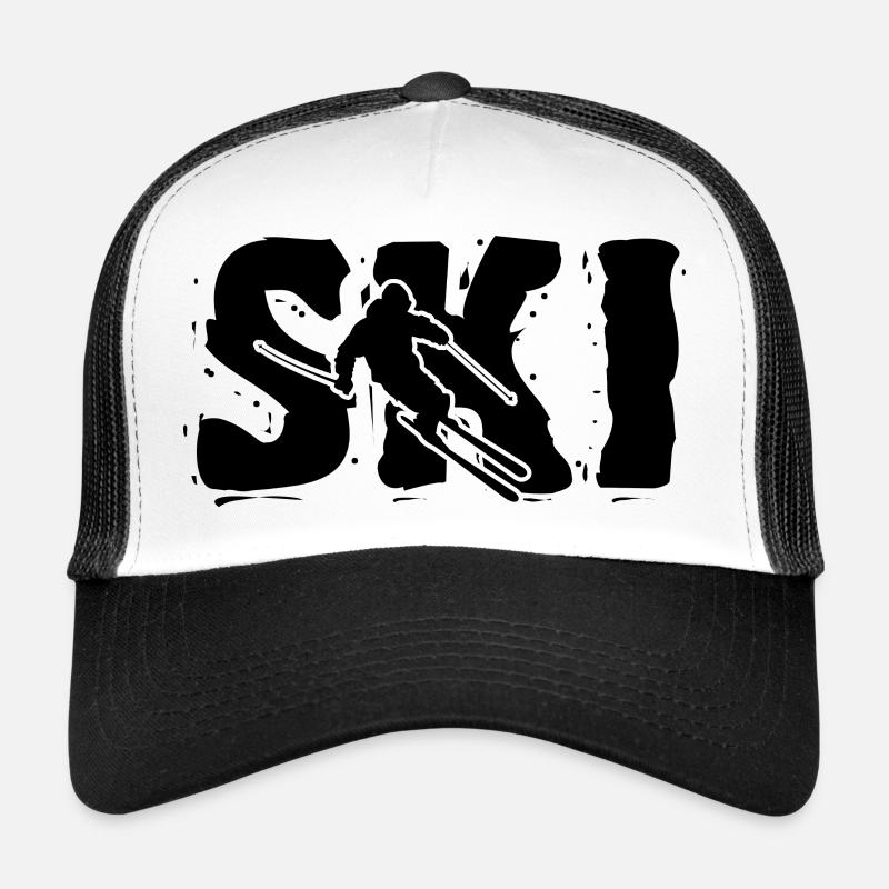 Skifahren - Trucker Cap - Weiß/Schwarz