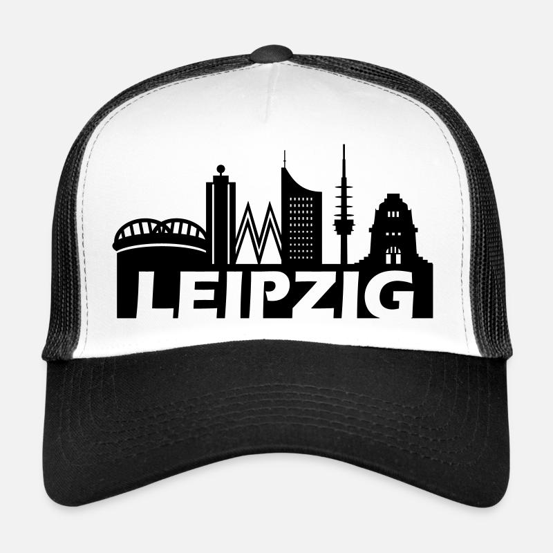 Skyline Leipzig - Trucker Cap - Weiß/Schwarz