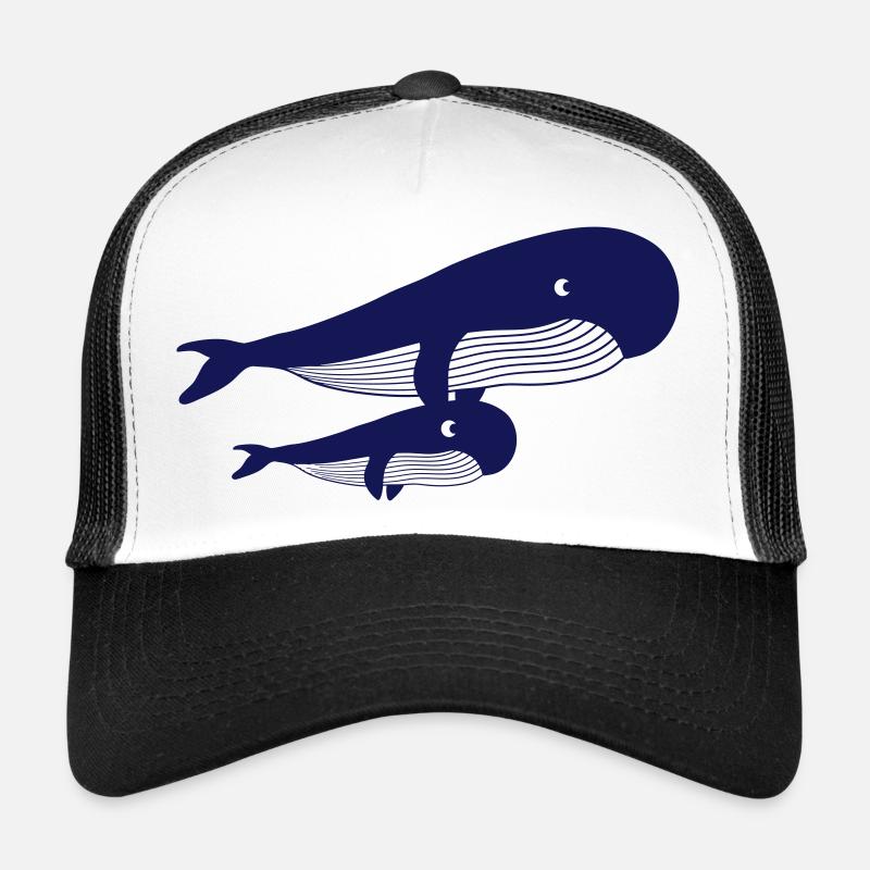 Mama Blauwal Design - Trucker Cap - Weiß/Schwarz