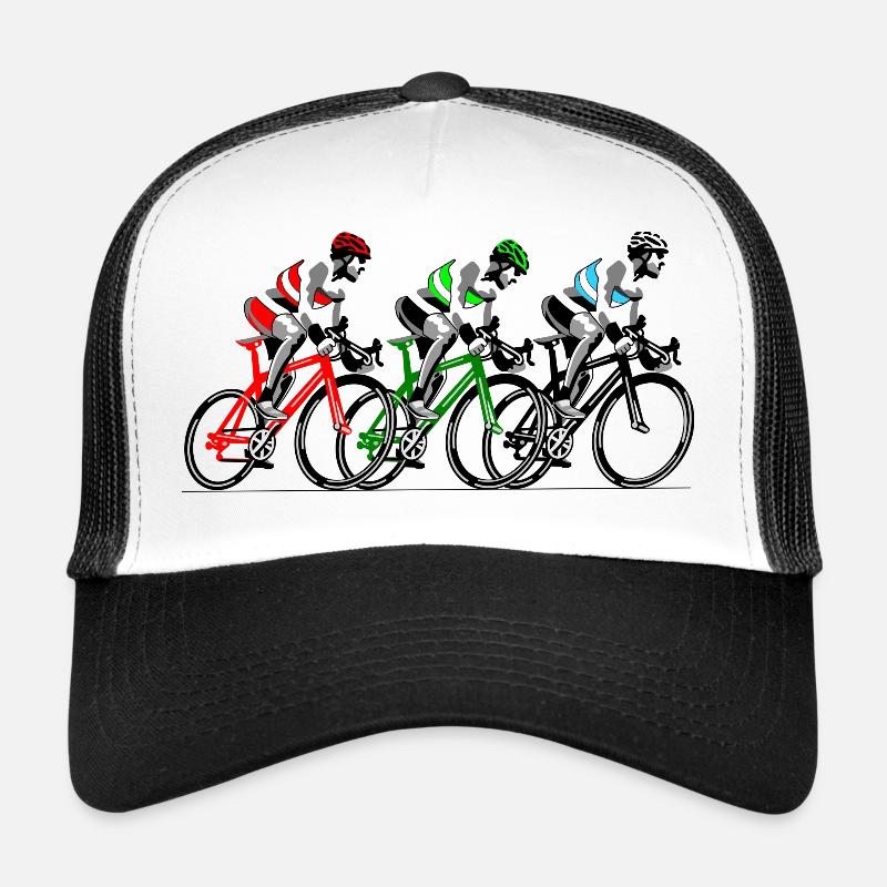 Three cyclists on the move - Trucker Cap - white/black