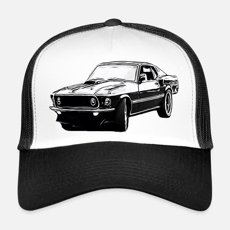 Auto - Trucker Cap - Weiß/Schwarz
