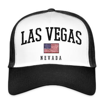 Las Vegas Nevada Vintage Flagdesign - Trucker Cap - Weiß/Schwarz - Vorne
