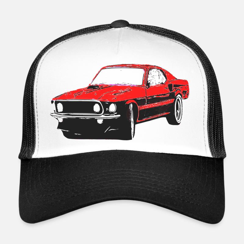 Auto - Trucker Cap - Weiß/Schwarz