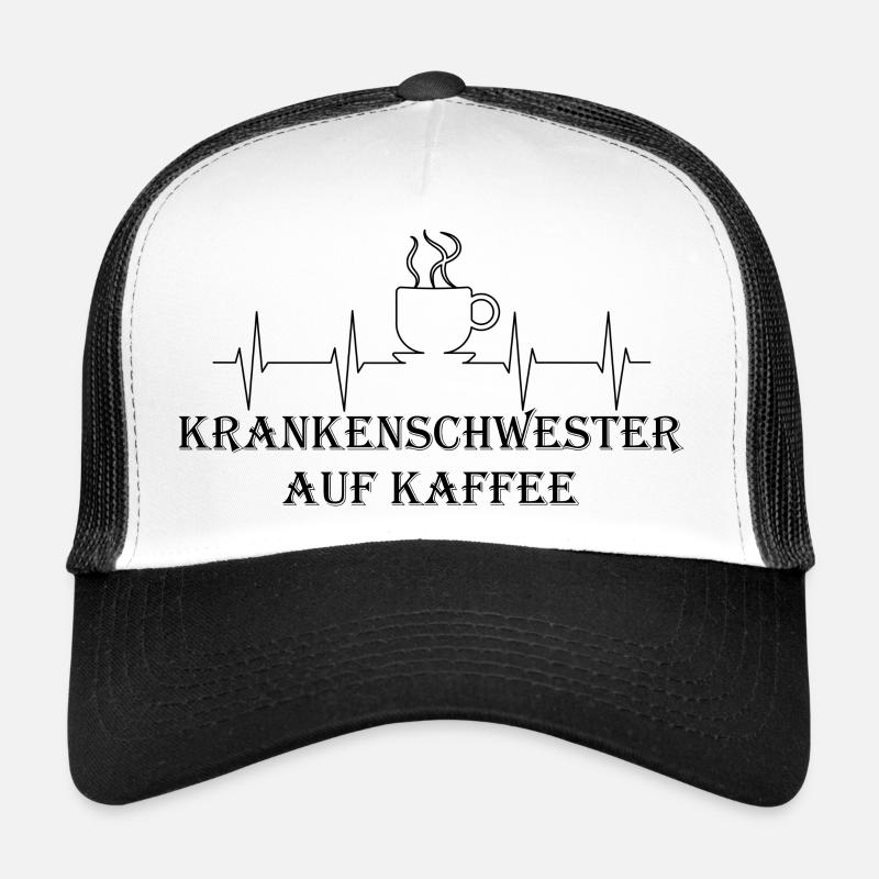 Krankenschwester auf Kaffee - Trucker Cap - Weiß/Schwarz