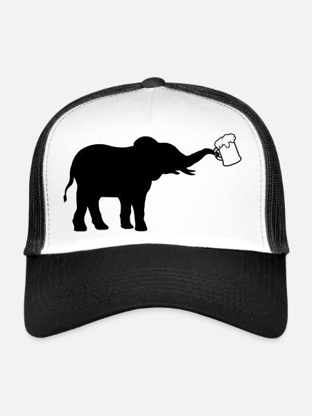Jug beer elephant cool - Trucker Cap - white/black - Front