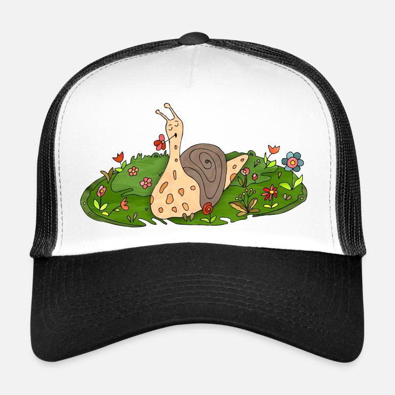 Schnecke - Trucker Cap - Weiß/Schwarz