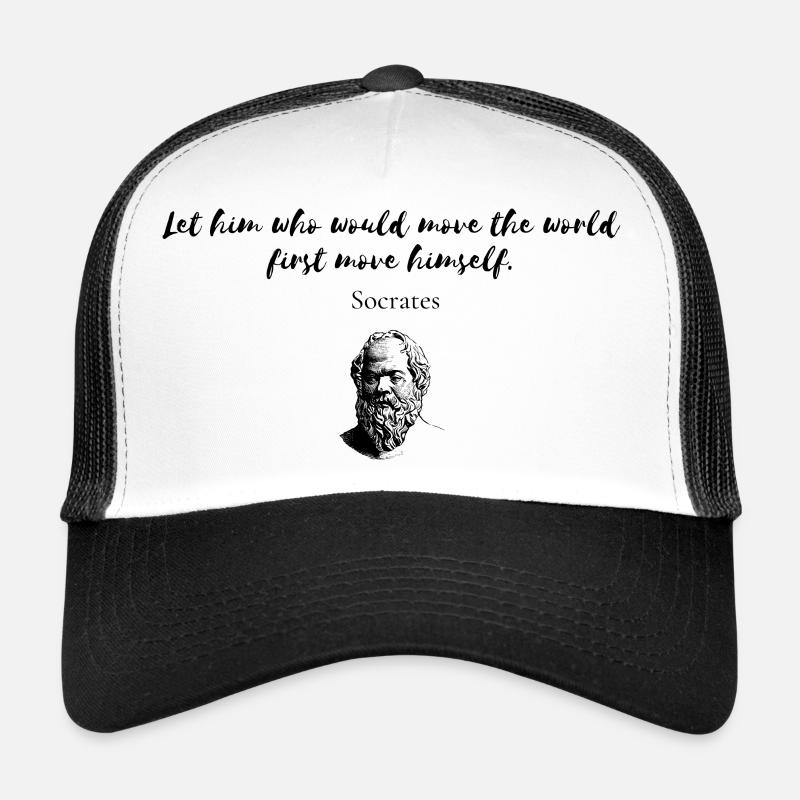 Quote Socrates " Let him who would move the world " - Trucker Cap - white/black