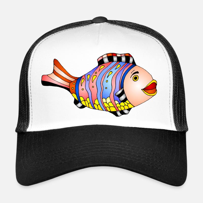 Fisch - Trucker Cap - Weiß/Schwarz