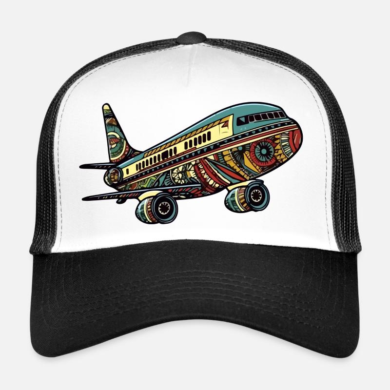 Afrika-Verkehrsflugzeug - Trucker Cap - Weiß/Schwarz