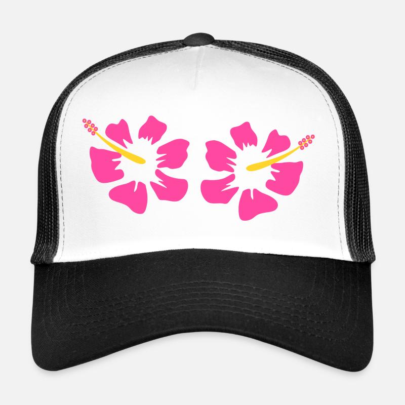 Fleur Rose Rose Fleur Fleurs Rose Rose Fleurs - Casquette trucker - blanc/noir