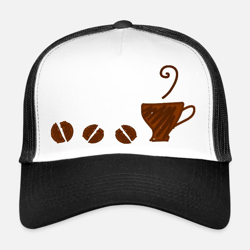 Kaffee - Trucker Cap - Weiß/Schwarz