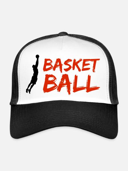 Basketball Silhouette - Trucker Cap - white/black - Front