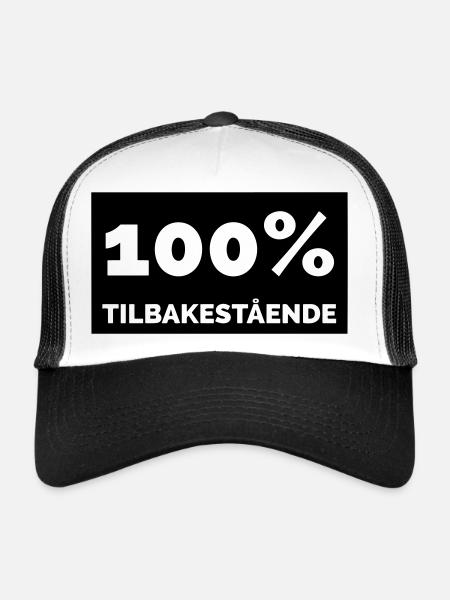 100% en arrière - Casquette trucker  - blanc/noir - Devant