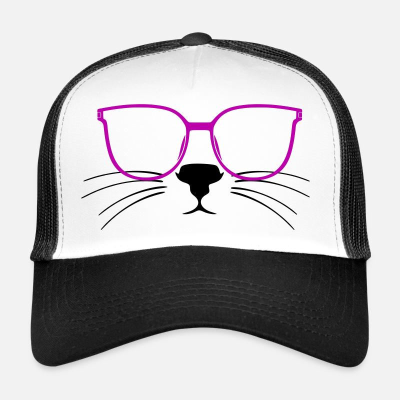 Katze Brille Katzenfrau Katzenliebhaber Kitty Trucker Cap