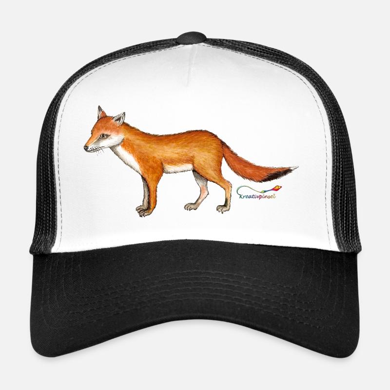 Renard (Vulpes vulpes) - Casquette trucker  - blanc/noir