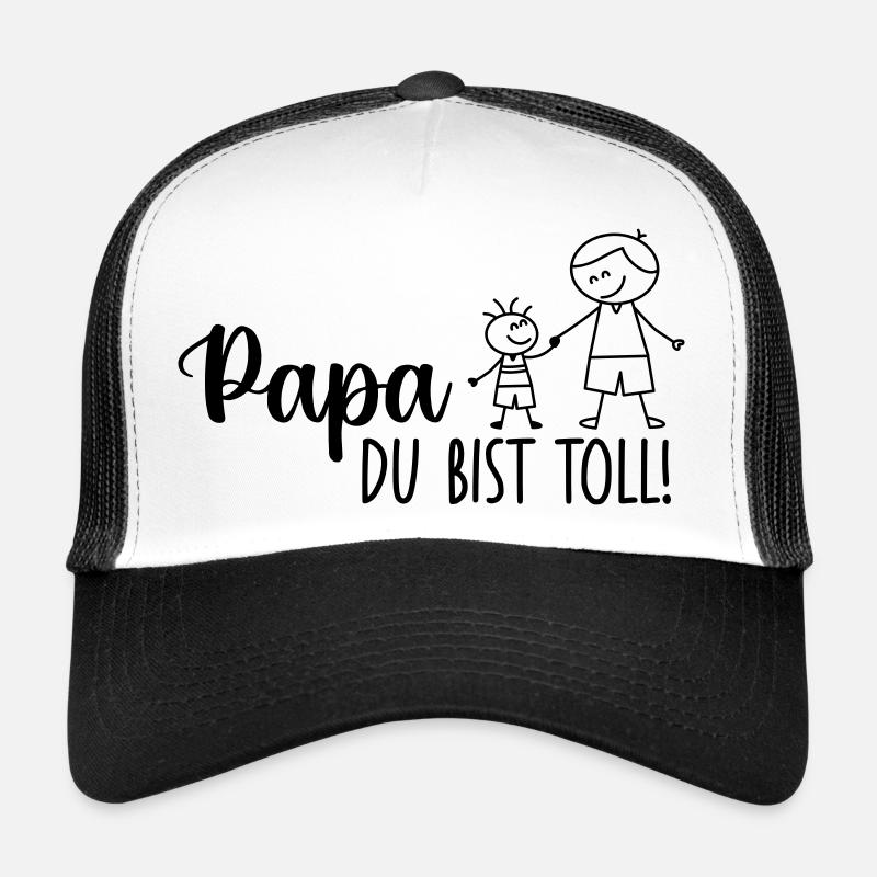 Papa Papi Vater Tochter Sohn Vatertag Männer Shirt Trucker Cap