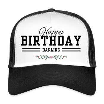 Happy Birthday - Trucker Cap - white/black - Front