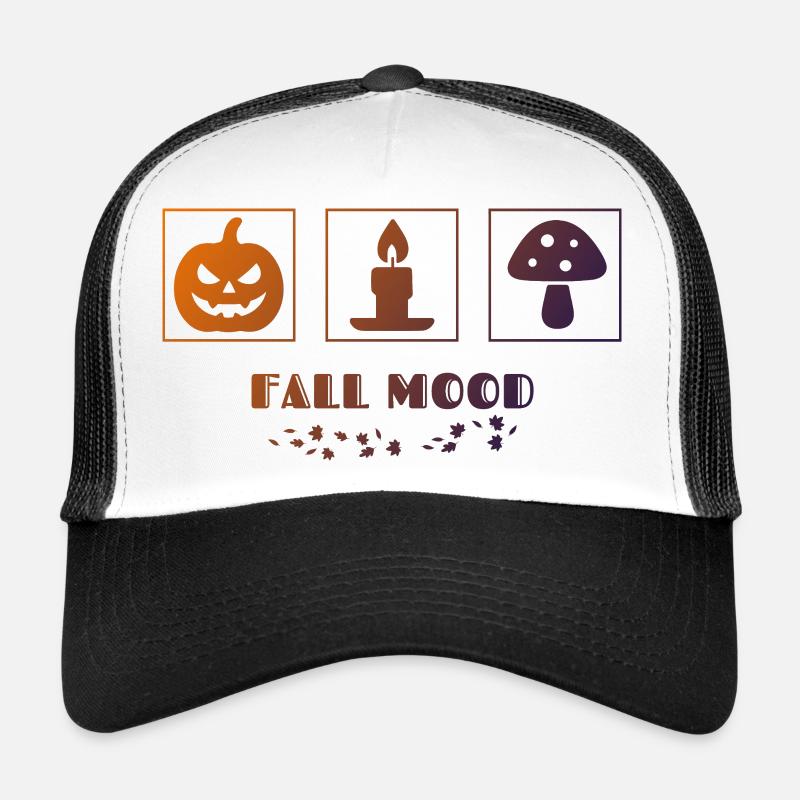 Herbststimmung Halloween Design - Trucker Cap - Weiß/Schwarz