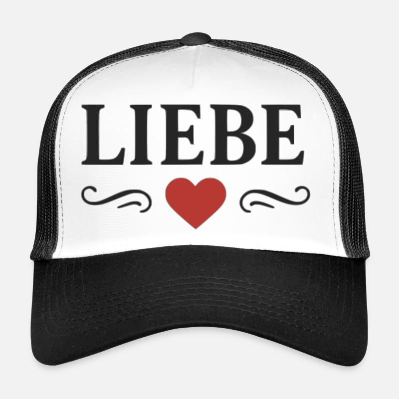 Liebe Schriftzug mit rotem Herz  Trucker Cap