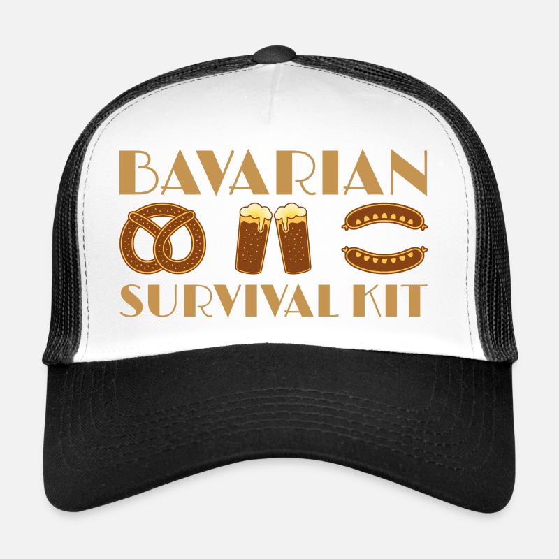 Conception de randonnée à la bière bavaroise et à la saucisse Casquette trucker 