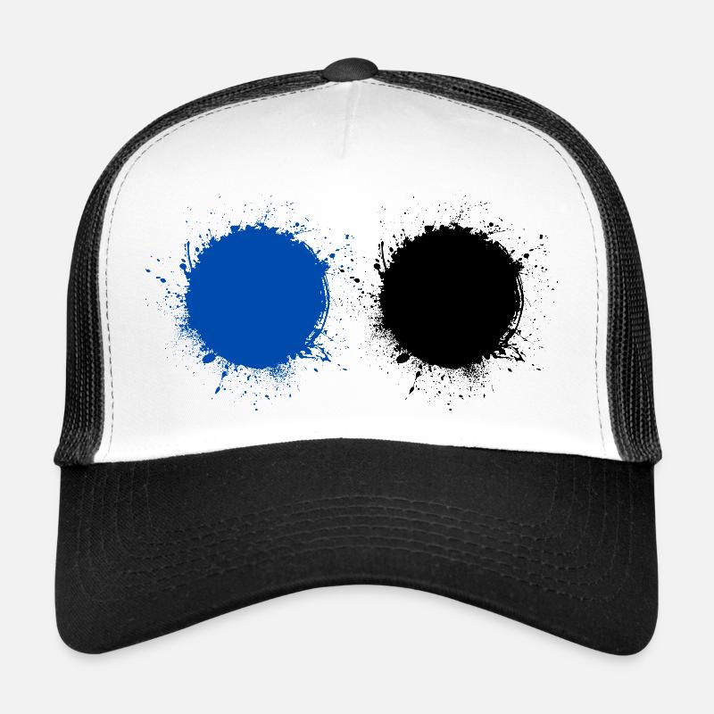 Bleu et Noir Casquette trucker 