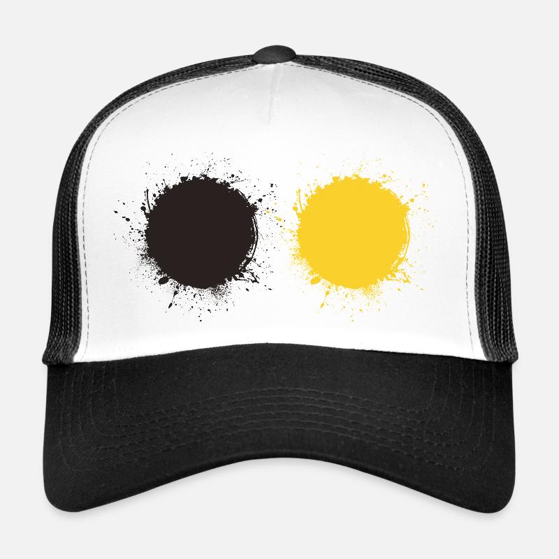 Noir et jaune Casquette trucker 