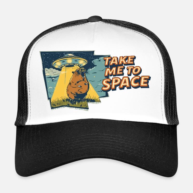 Emmenez-moi dans l’espace Capybara OVNI Pop Art Casquette trucker 