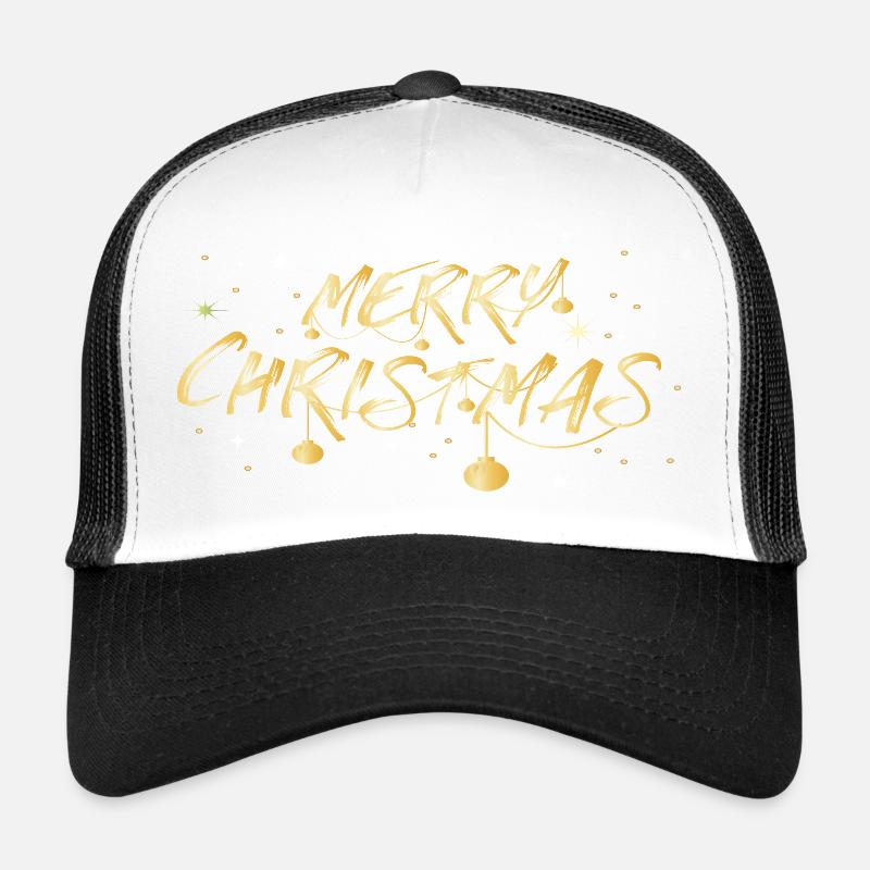 Police dorée Joyeux Noël Casquette trucker 