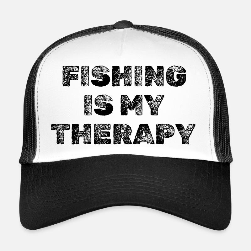 FISHING IS MY THERAPY Angler Spruch Trucker Cap