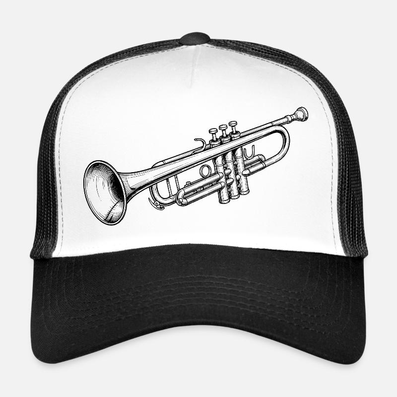 Trompete - Trucker Cap - Weiß/Schwarz