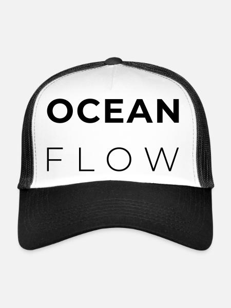 OCEAN FLOW - Minimalist Atlantic Design - Casquette trucker - blanc/noir