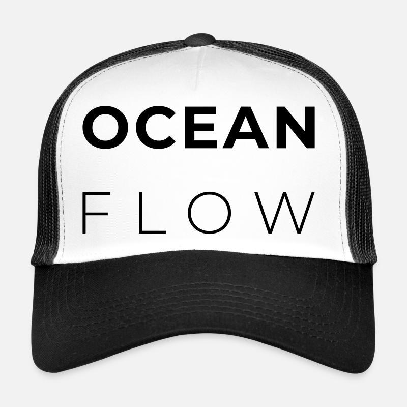 OCEAN FLOW - Minimalist Atlantic Design - Trucker Cap - white/black
