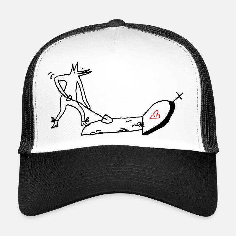 Tombe - Casquette trucker  - blanc/noir