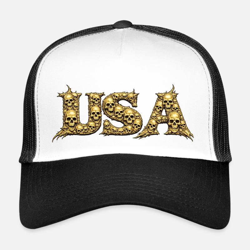 Logo gothique USA Skull Vine Casquette trucker 