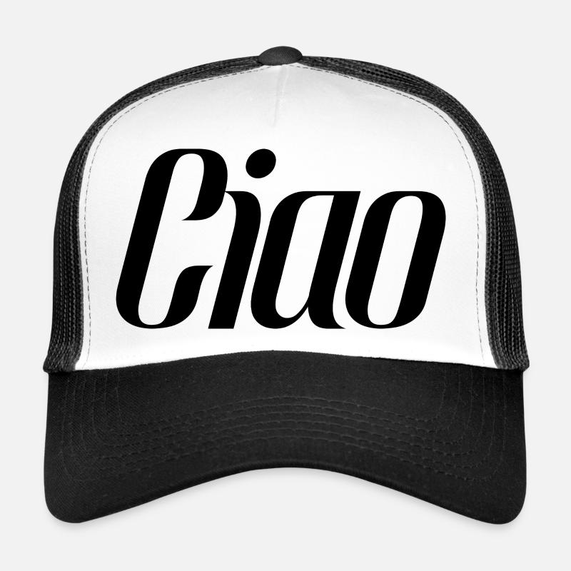 Ciao Italy Saying – Minimal Typography Design - Trucker Cap - white/black