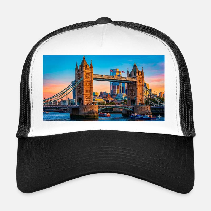 Tower Bridge Sunset Print - Trucker Cap - white/black