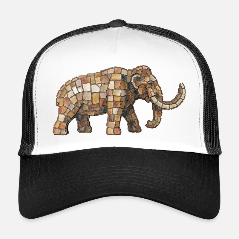 Mammoth Mosaic - Rustic Prehistoric Gift Trucker Cap