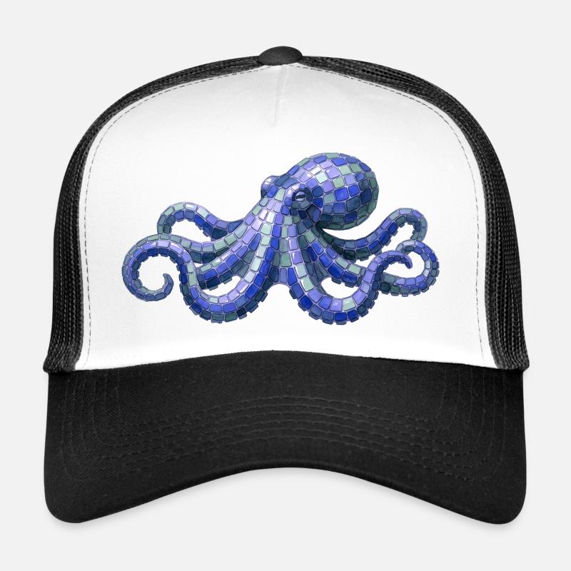 Poulpe en mosaïque - Conception maritime pour éventails de mer Casquette trucker 