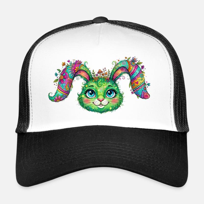 Colorful Flower Rabbit – Face Trucker Cap