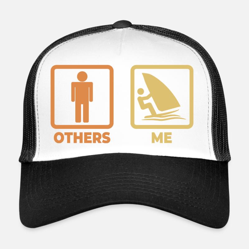 Silhouette bâton drôle de planche à voile Casquette trucker 